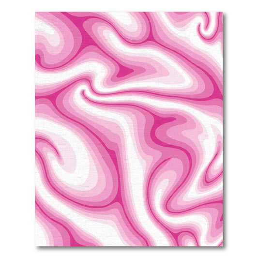 Crimson Pink Swirl Abstract Rug