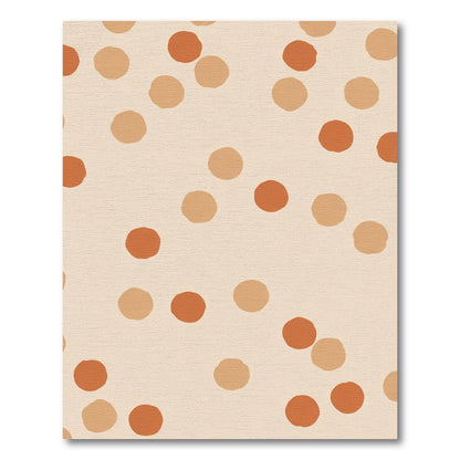 Terracotta Tan Polka Dot Scattered Rug