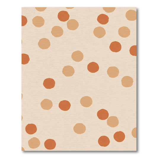 Terracotta Tan Polka Dot Scattered Rug