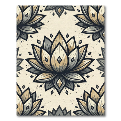 Earthy Lotus Mandala Floral Rug