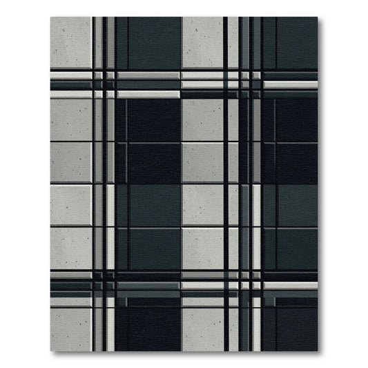 Monochromatic Textured Grid Check Rug