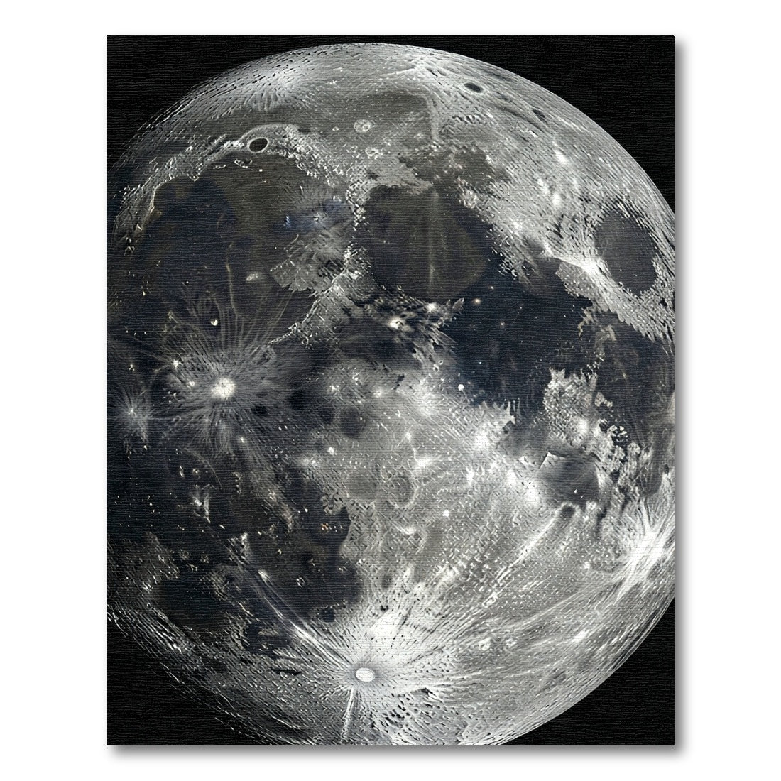 Ethereal Cosmic Lunar Crater Round Rug