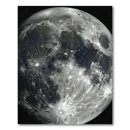 Ethereal Cosmic Lunar Crater Round Rug