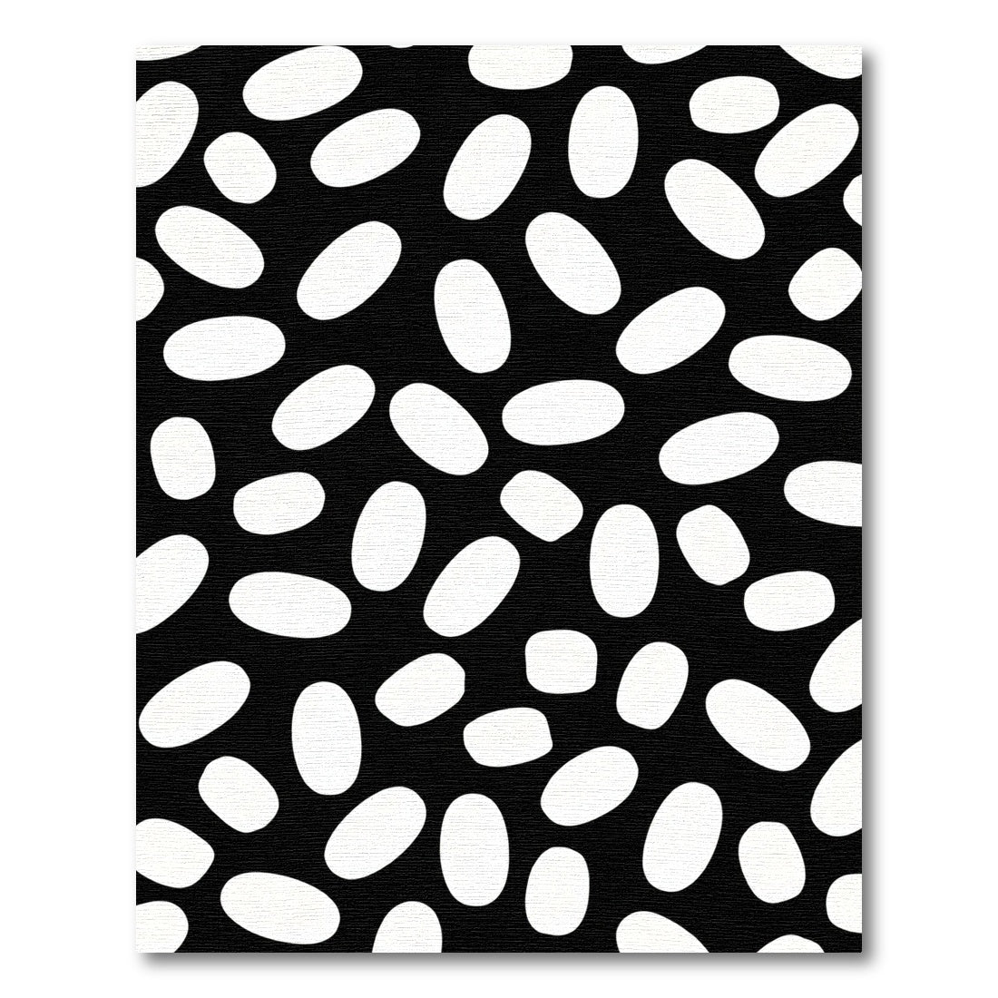 Black White Abstract Oval Scatter Rug