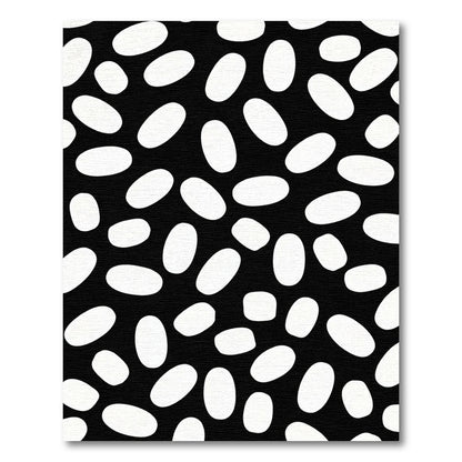 Black White Abstract Oval Scatter Rug