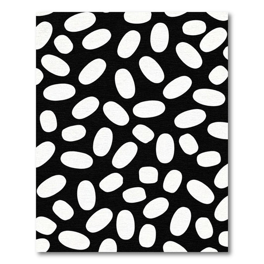 Black White Abstract Oval Scatter Rug