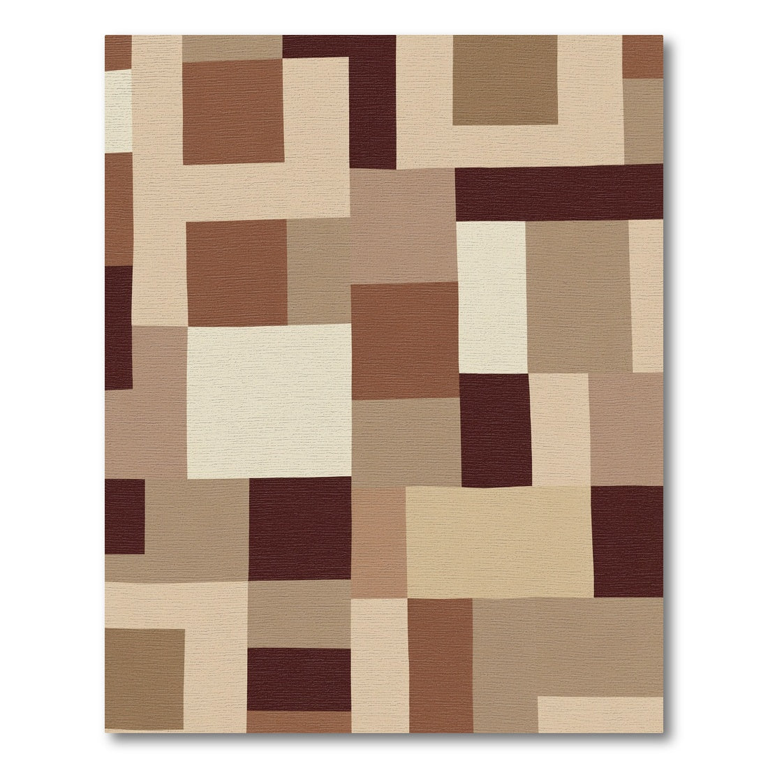 Earthy Tones Geometric Patchwork Rug
