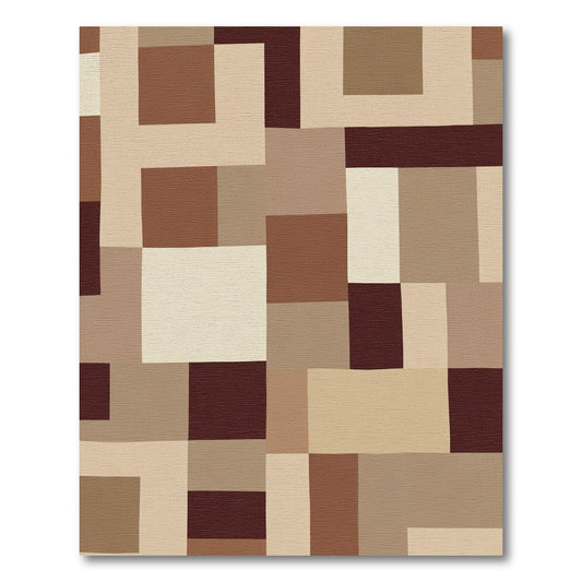 Earthy Tones Geometric Patchwork Rug