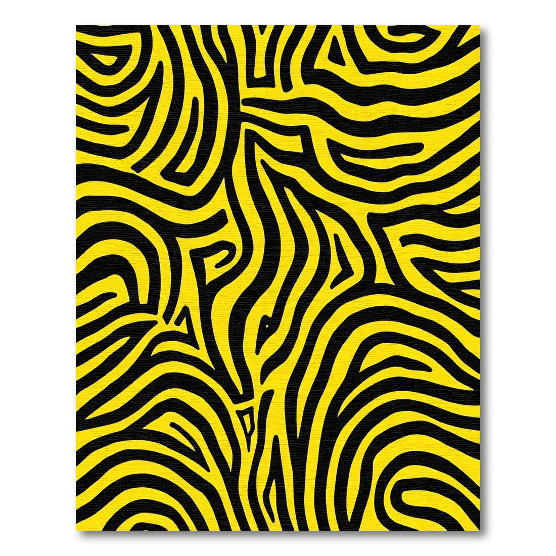 Bold Yellow Black Zebra Stripes Rug