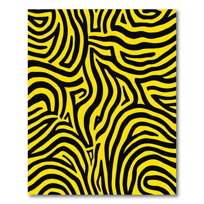 Bold Yellow Black Zebra Stripes Rug