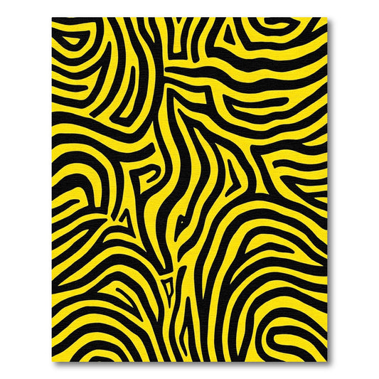 Bold Yellow Black Zebra Stripes Rug