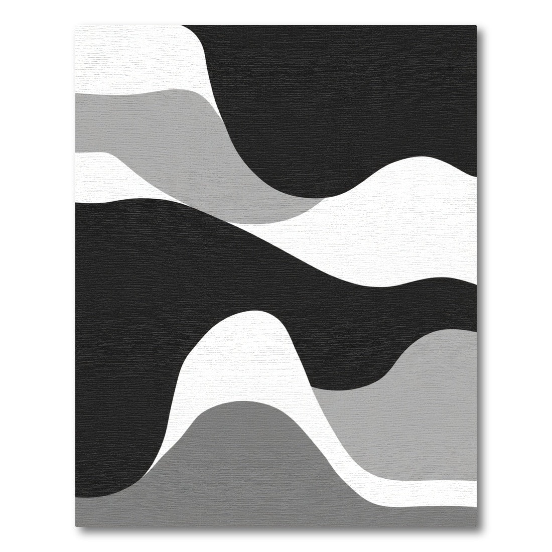Monochromatic Abstract Organic Waves Rug