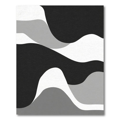 Monochromatic Abstract Organic Waves Rug