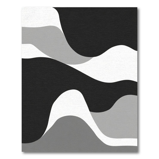 Monochromatic Abstract Organic Waves Rug
