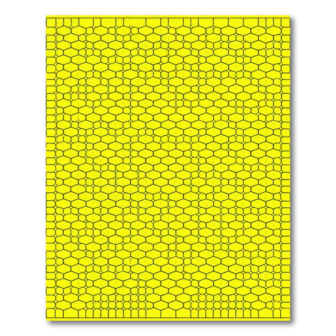 Bright Yellow Geometric Honeycomb Rug