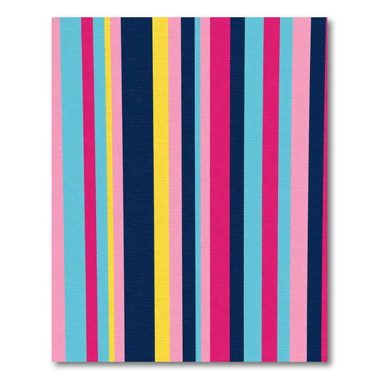 Bold Pink Blue Yellow Stripe Rug