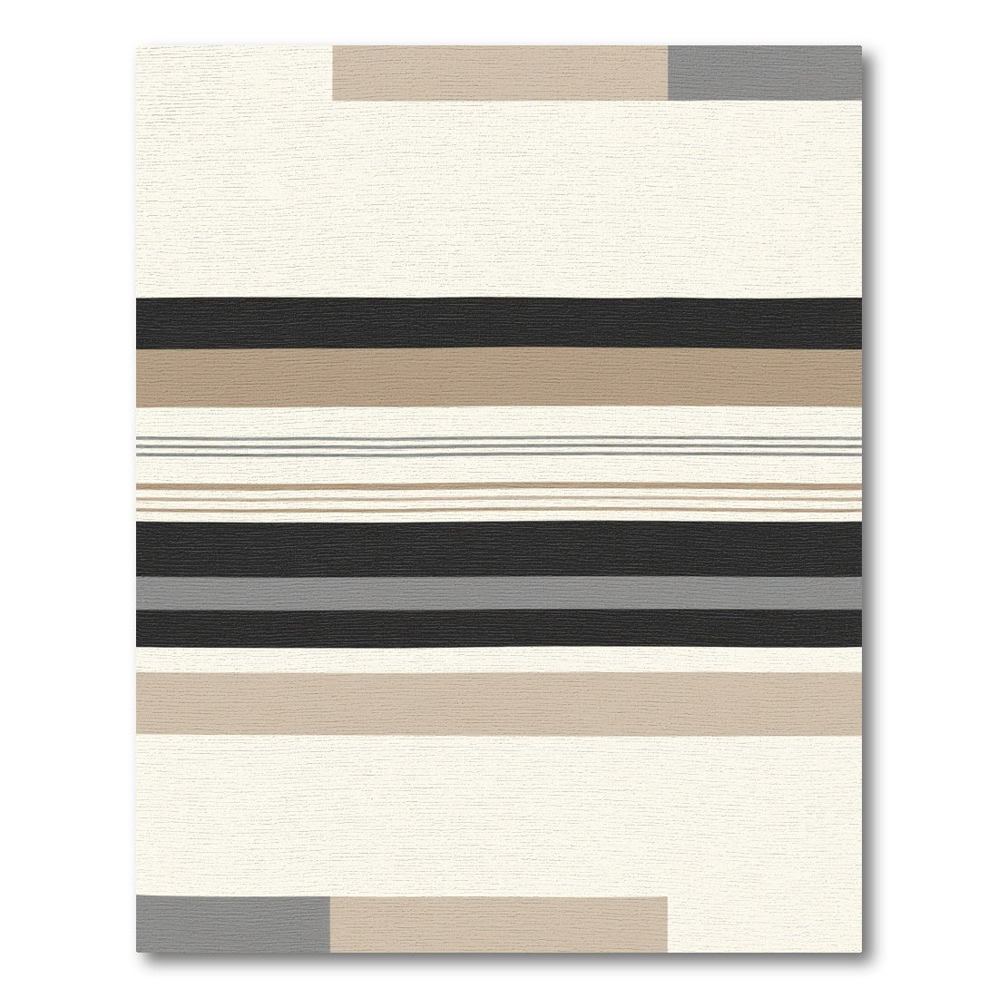 Neutral Earth Tones Striped Geometric Areas Rug