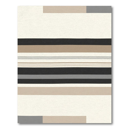 Neutral Earth Tones Striped Geometric Areas Rug