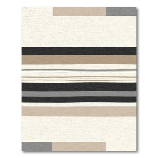 Neutral Earth Tones Striped Geometric Areas Rug
