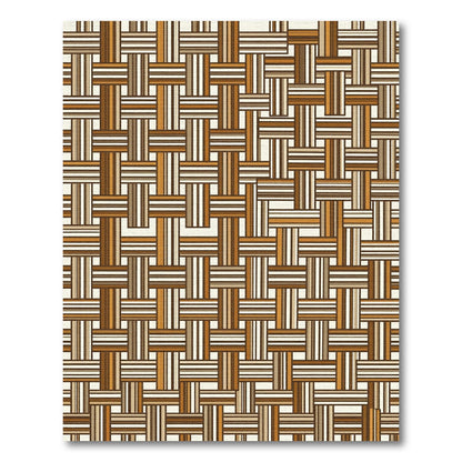Earthy Brown Woven Grid Area Rug