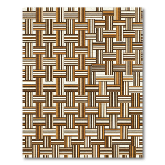 Earthy Brown Woven Grid Area Rug