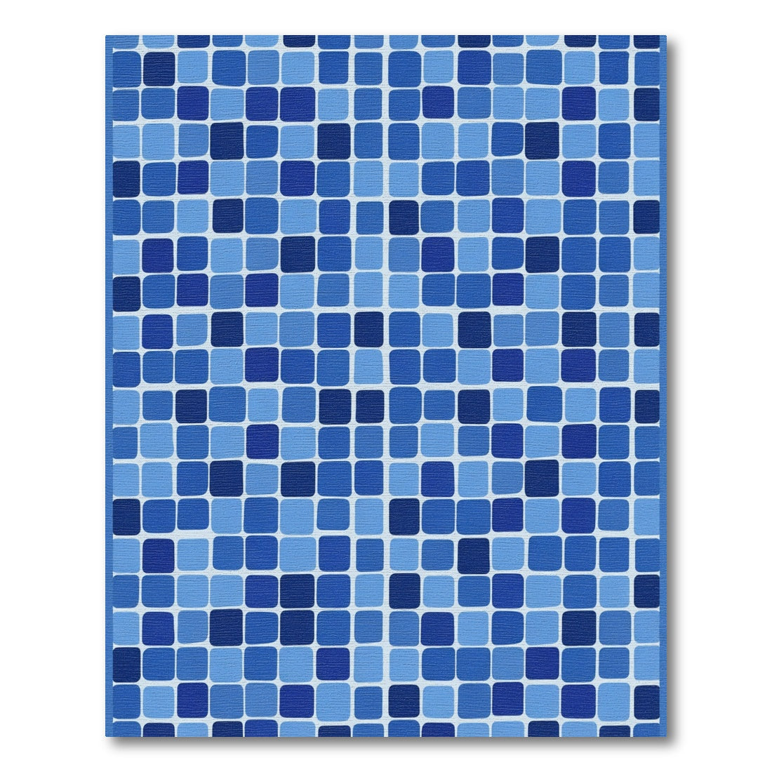 Ocean Blue Mosaic Squares Rug
