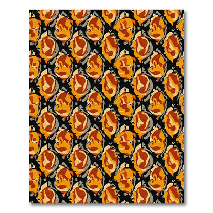 Abstract Earthy Tone Swirling Shapes Rug