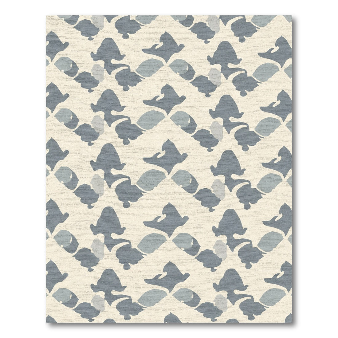 Stone Blue Abstract Diamond Rug