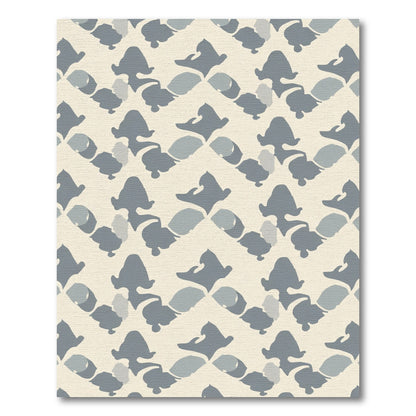 Stone Blue Abstract Diamond Rug