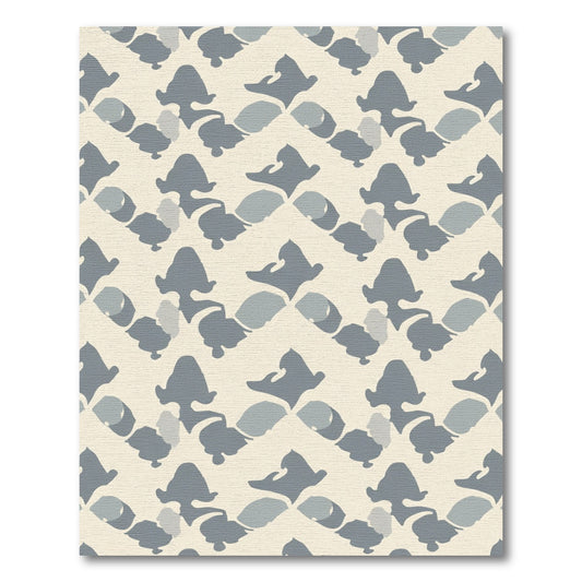 Stone Blue Abstract Diamond Rug