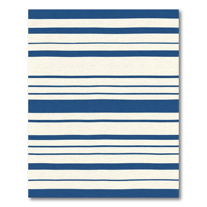 Classic Blue Cream Stripe Rug