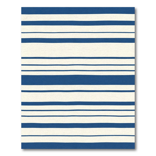 Classic Blue Cream Stripe Rug