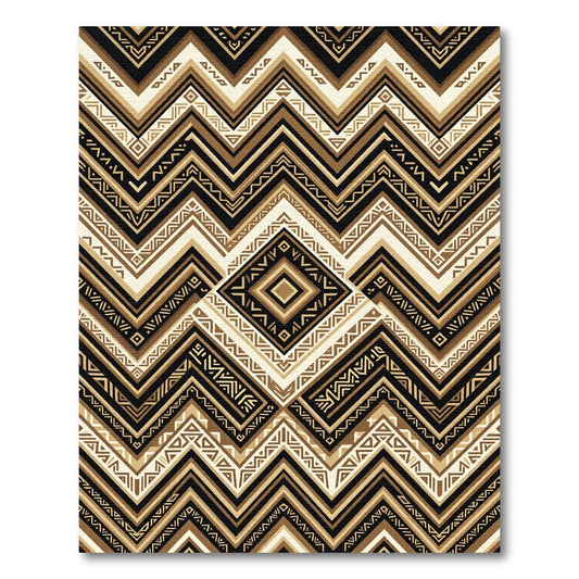 Tribal Chevron Neutral Geometric Rug