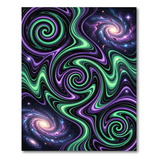 Cosmic Swirl Nebula Galaxy Art Rug