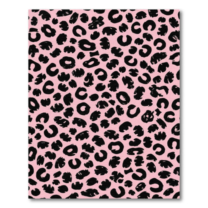 Pink Black Spots Animal Print Rug