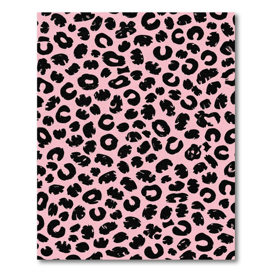 Pink Black Spots Animal Print Rug