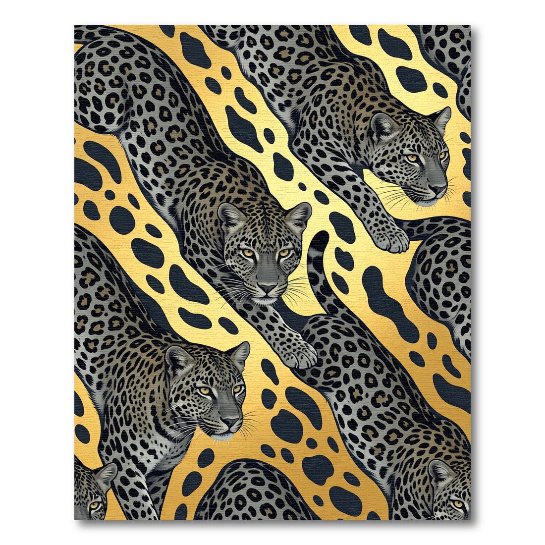 Golden Leopard Spot Animal Hide Rug