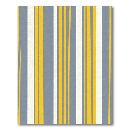 Modern Yellow Blue Stripe Composition Rug