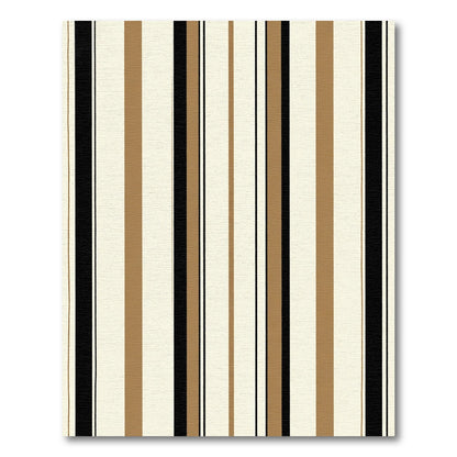 Modern Beige Black Striped Arrangement Rug