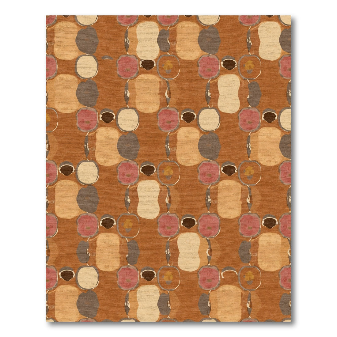Rustic Earth Tones Abstract Circles Rug