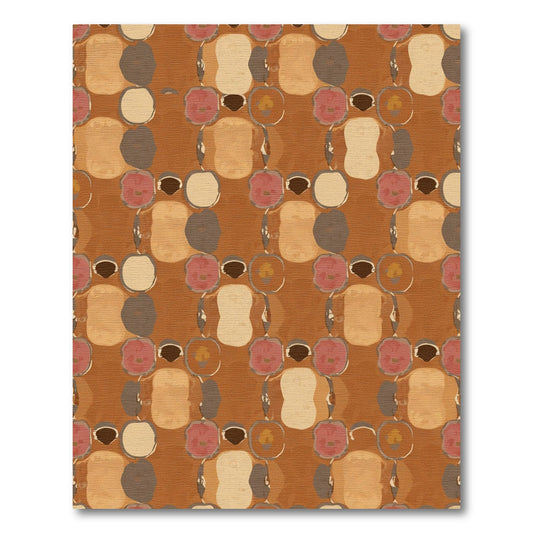 Rustic Earth Tones Abstract Circles Rug