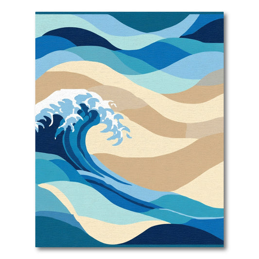 Ocean Blue Abstract Cresting Wave Rug