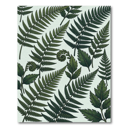 Deep Forest Fern Botanical Pattern Rug