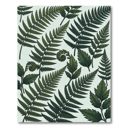 Deep Forest Fern Botanical Pattern Rug