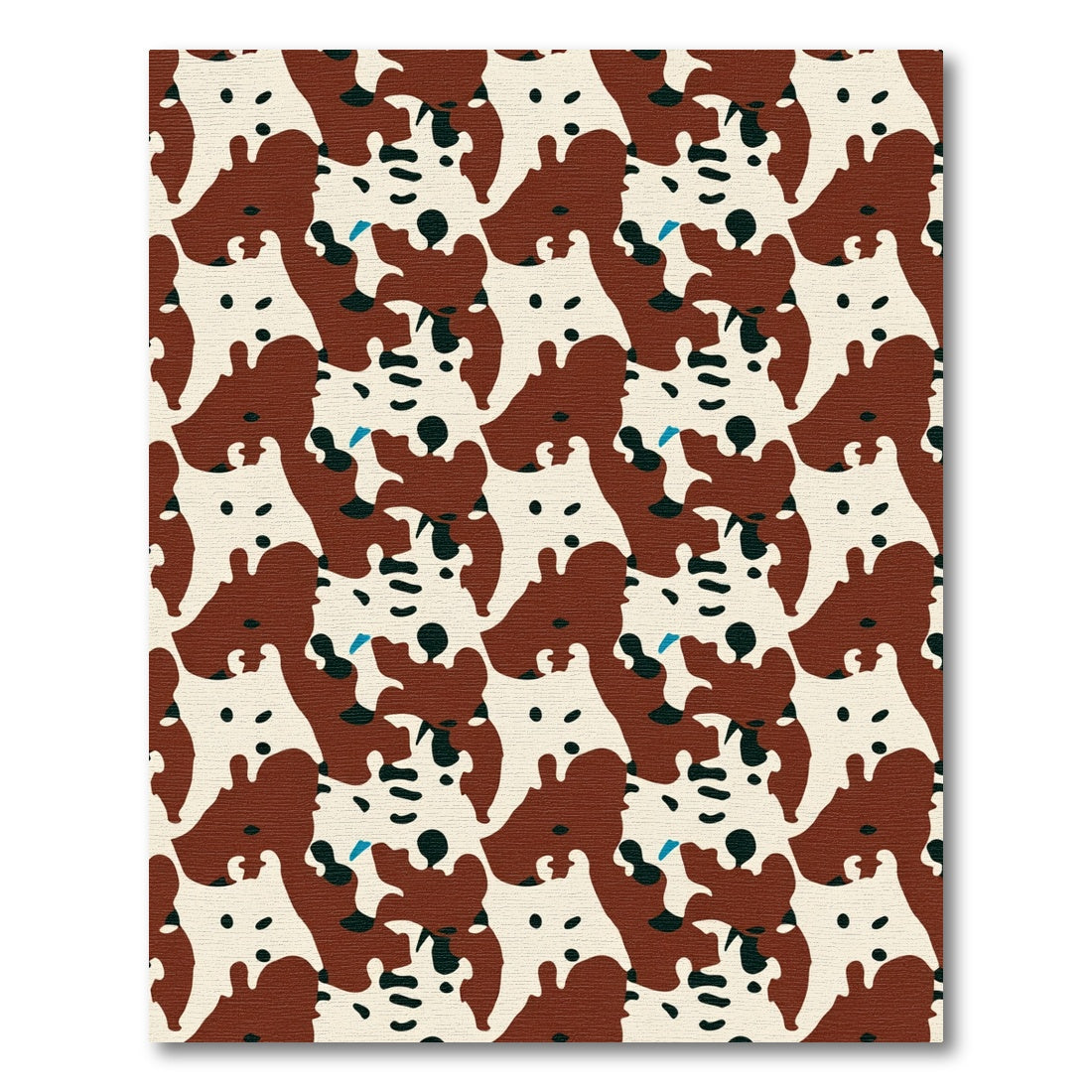 Brown Black White Abstract Organic Shapes Rug