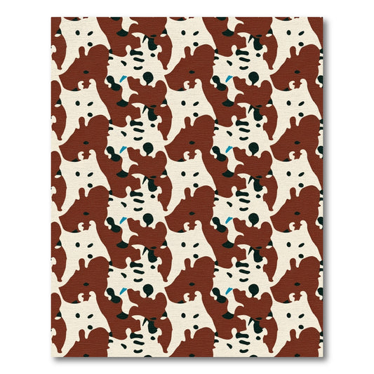 Brown Black White Abstract Organic Shapes Rug