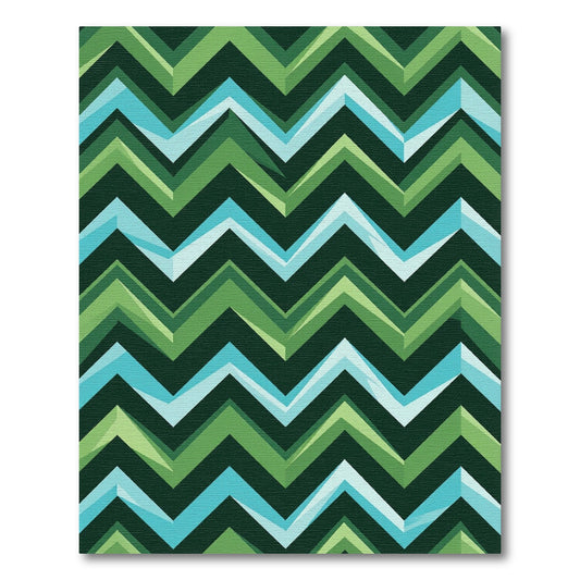 Modern Geometric Chevron Teal Green Rug