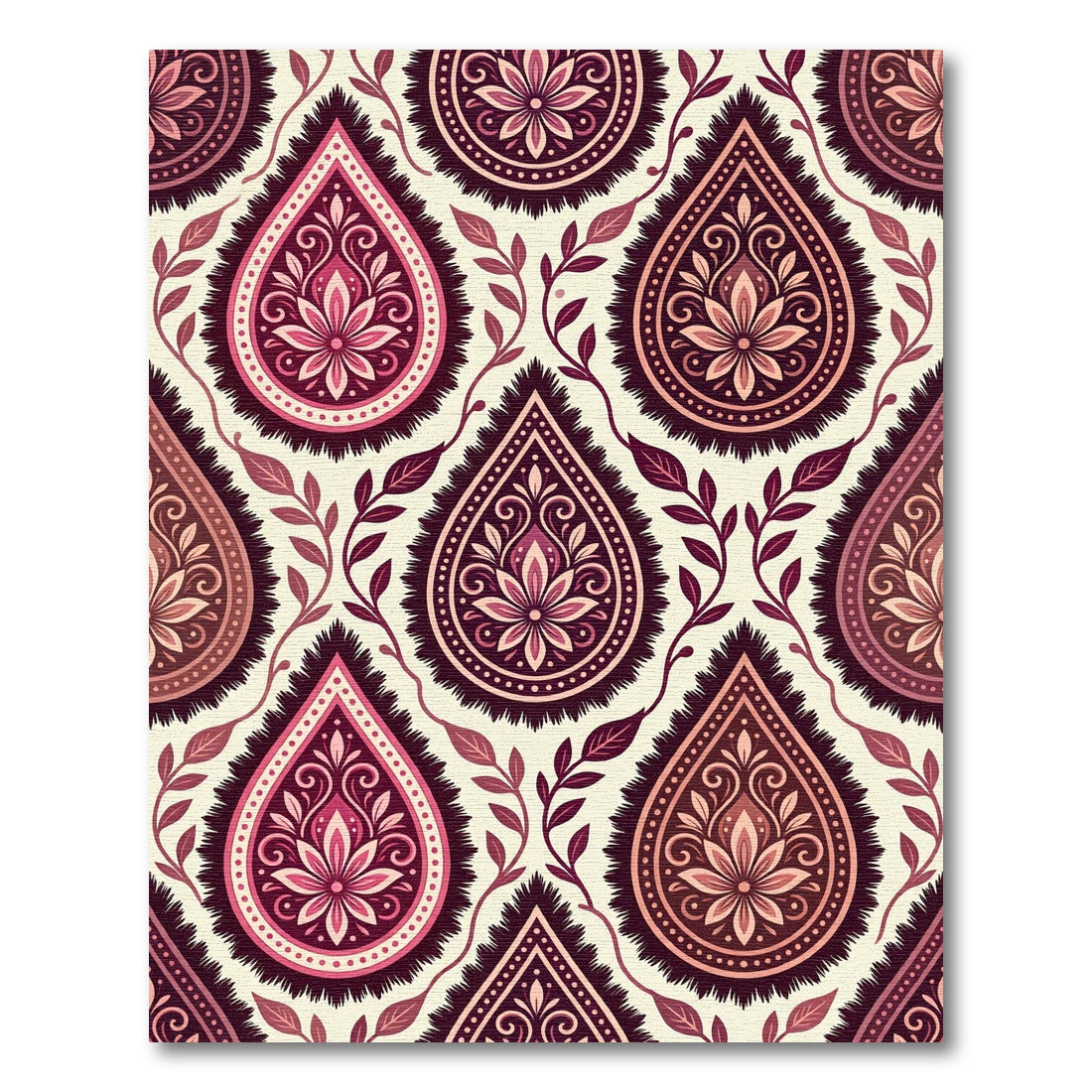 Crimson Floral Paisley Medallion Rug