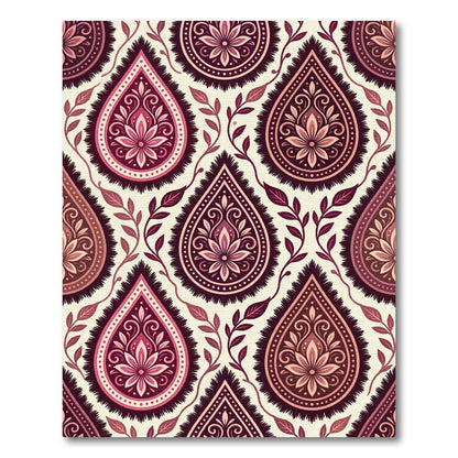 Crimson Floral Paisley Medallion Rug
