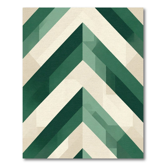 Emerald Green Herringbone Geometric Rug